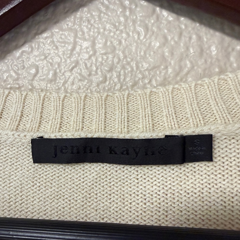NWOT Jenni Kayne Simone V-Neck Sweater S Cotton Merino Oversized Neutral Summer - Picture 5 of 7